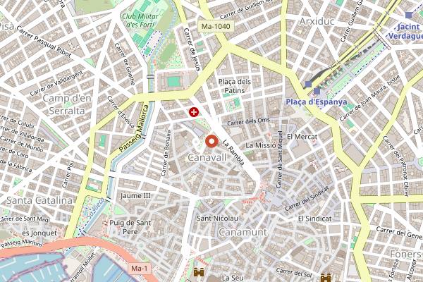 Map showing Toutatis Bar Craft Beer in Palma