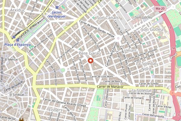 Map showing Mercat de Pere Garau in Palma