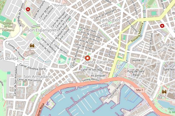Map showing Marui Sushi in Palma