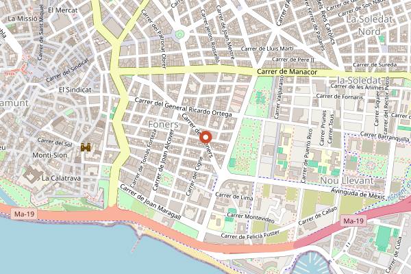 Map showing Ola del Mar in Palma