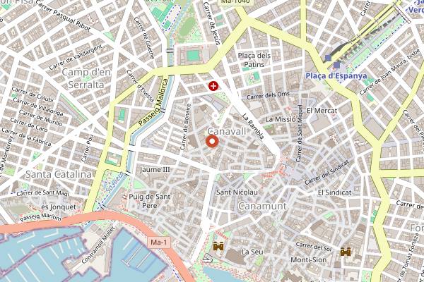 Map showing Toque de Queda in Palma