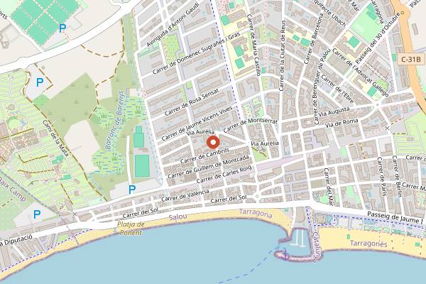 Map showing Forn de Pa L'Obrador in Salou