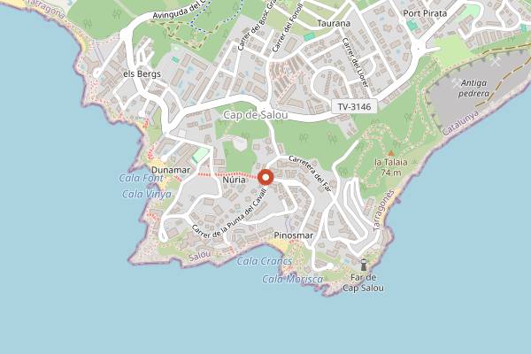Map showing La Piazza in Salou