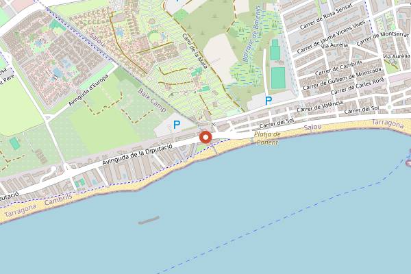 Map showing Miramar in Salou