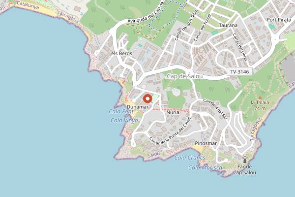 Map showing Grace O'Malley's in Salou