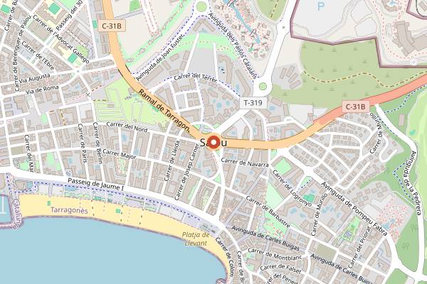 Map showing Terramar in Salou