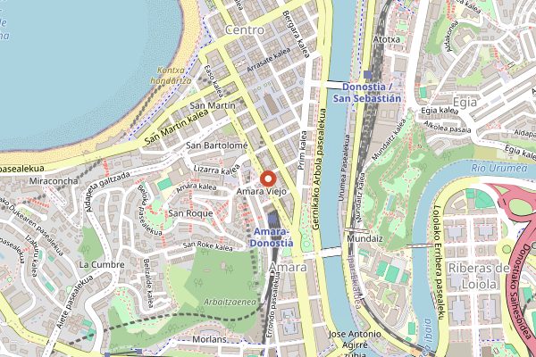 Map showing Pasteleria Geltoki in San Sebastián