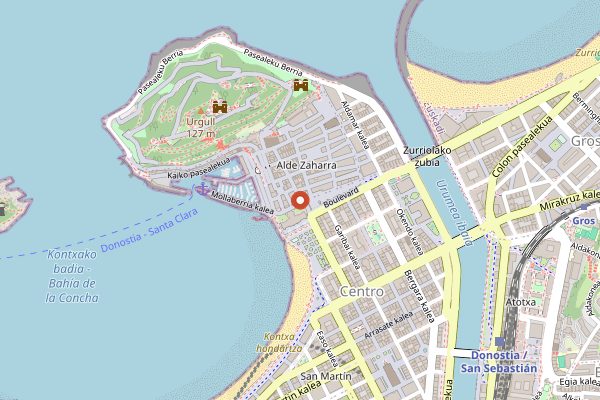 Map showing Pasteleria Oiartzun in San Sebastián