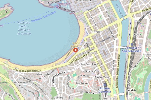 Map showing Bataplan in San Sebastián
