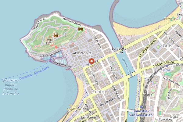 Map showing Petritegi Sagardotegi in San Sebastián