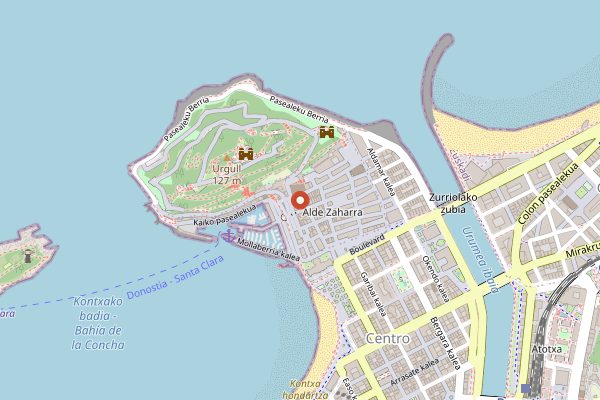Map showing Casa Vergara in San Sebastián