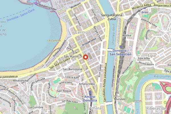 Map showing Caravanserai Café Donosti in San Sebastián