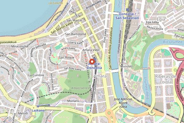 Map showing La Casita de Caramelo Donostia in San Sebastián