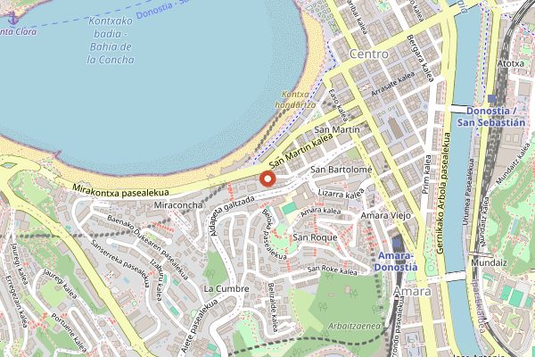 Map showing La Madame in San Sebastián