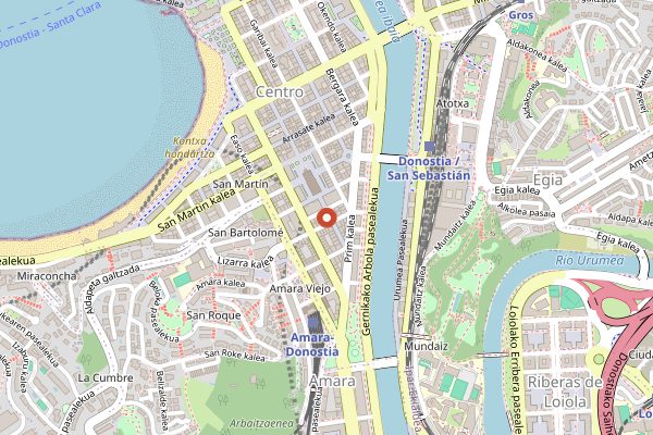 Map showing Old Town Coffee in San Sebastián