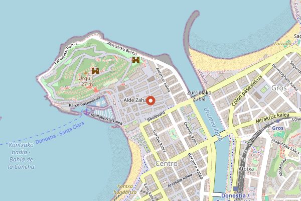 Map showing Pasteleria Otaegui (Narrika) in San Sebastián