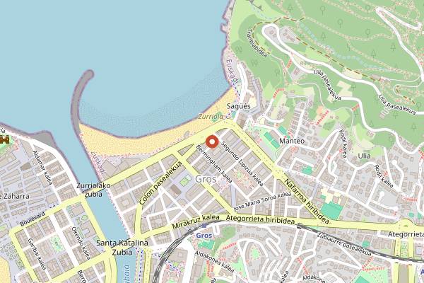 Map showing Pistacho Coffee Brunch Gros - Donostia in San Sebastián