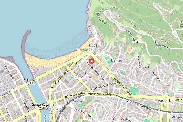Map showing Roke Coffee in San Sebastián