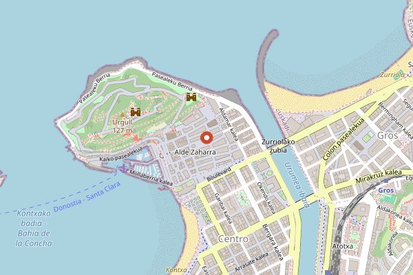 Map showing Bar Astelena in San Sebastián
