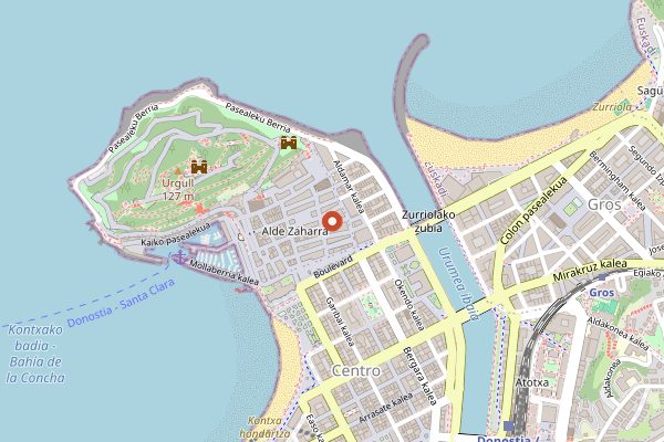 Map showing Bar Sport in San Sebastián