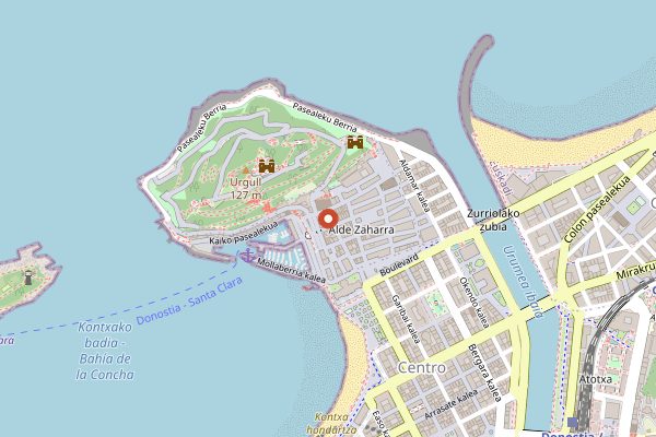 Map showing Casa Alcalde in San Sebastián