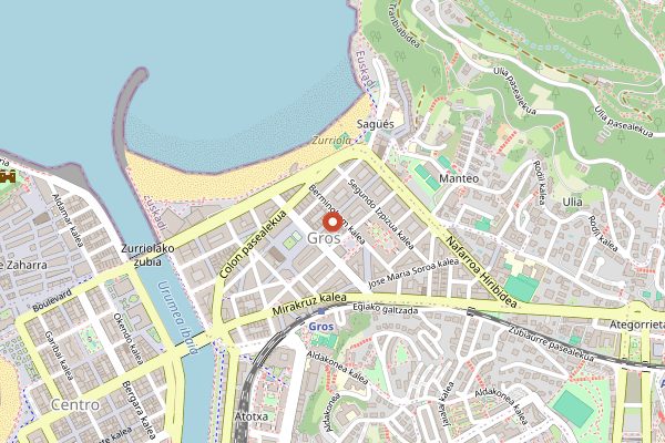 Map showing Casa Senra in San Sebastián