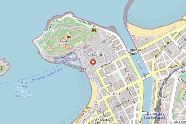 Map showing Sirimiri Gastroleku in San Sebastián