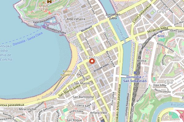 Map showing Old Town Coffee (Mercado San Martin) in San Sebastián