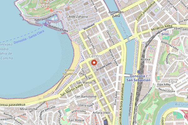 Map showing Petra Cafe in San Sebastián