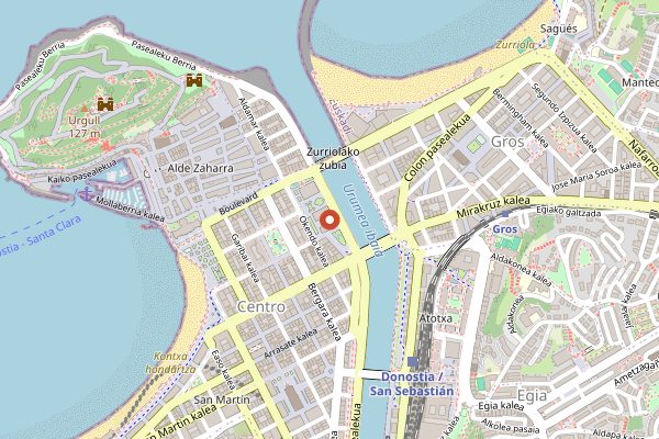 Map showing Mimo San Sebastian Cooking School in San Sebastián