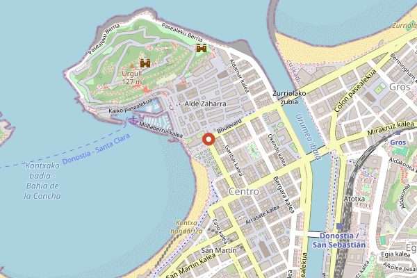 Map showing Sagardo Apurua (New Cider Festival) in San Sebastián