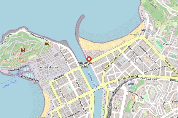 Map showing San Sebastian Gastronomika in San Sebastián
