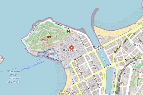 Map showing Semana Grande (Aste Nagusia) in San Sebastián