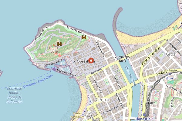 Map showing Casa Urola (Dining Room) in San Sebastián