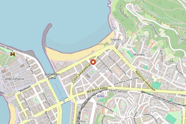 Map showing Galerna Jan Edan in San Sebastián