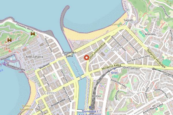 Map showing Bodega Donostiarra in San Sebastián