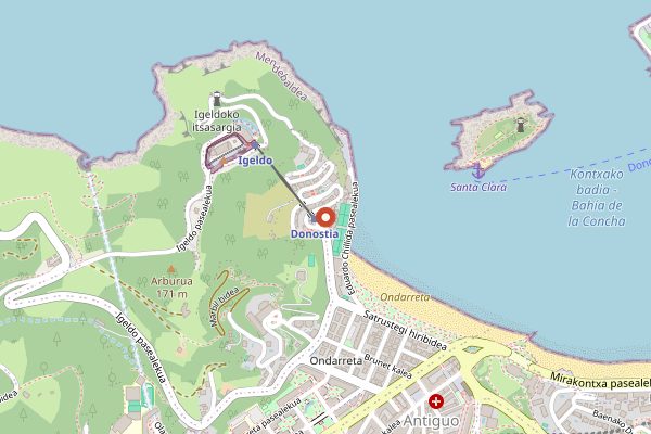 Map showing Mercado del Antiguo in San Sebastián
