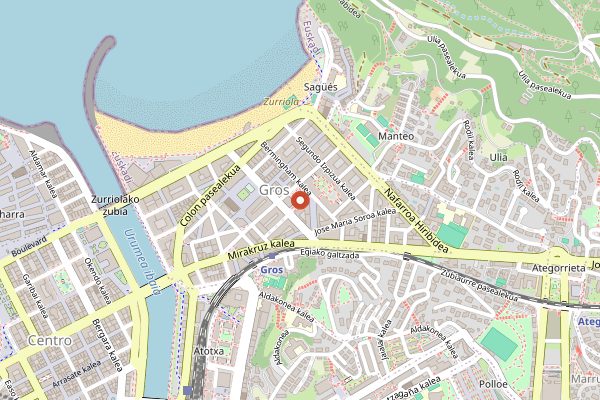 Map showing Mercado de Gros in San Sebastián