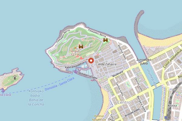 Map showing Akerbeltz in San Sebastián