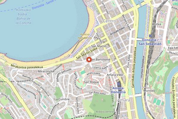 Map showing Alkimia Cocktail Bar in San Sebastián