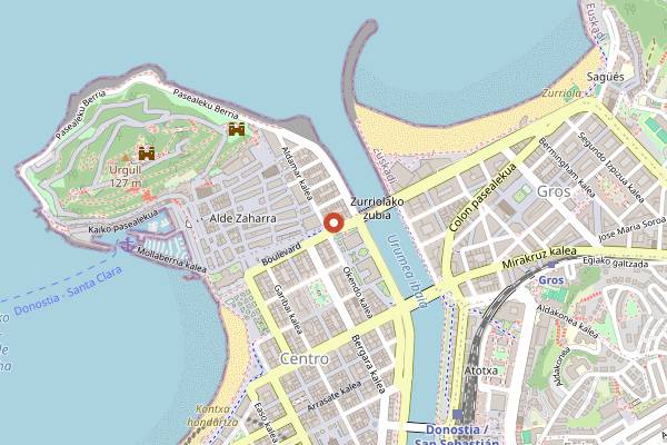 Map showing Altxerri Bar and Jazz in San Sebastián