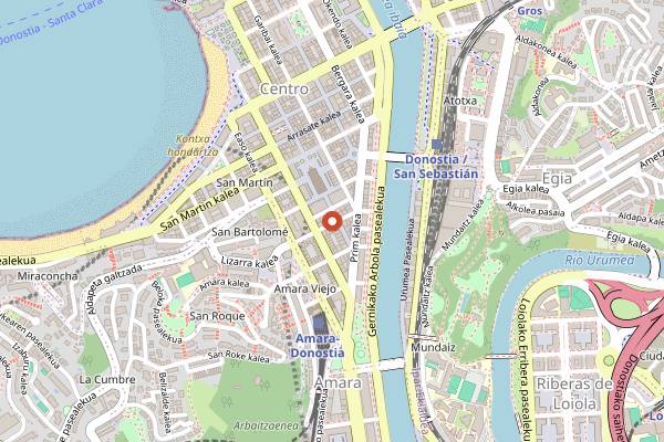 Map showing Bar Udaberri in San Sebastián