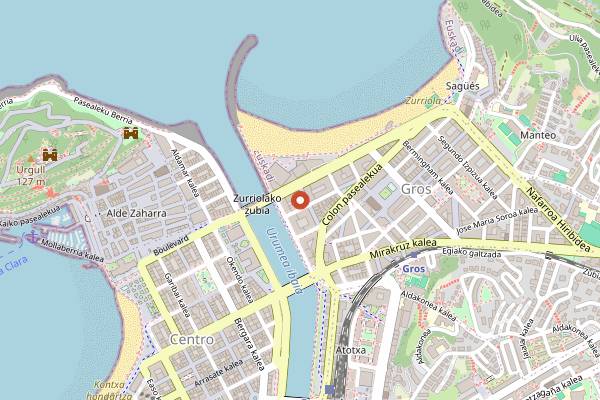 Map showing Basqueland Izakaia in San Sebastián