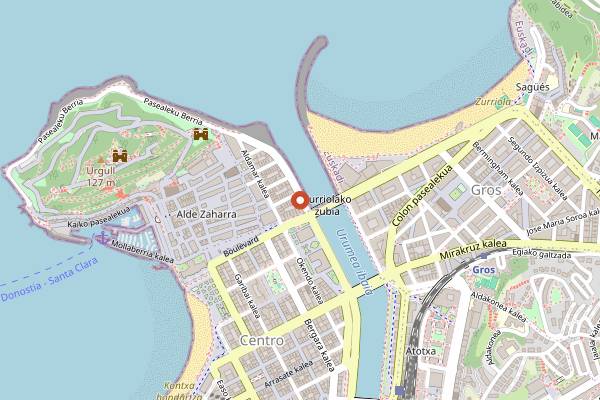Map showing BE! Club in San Sebastián