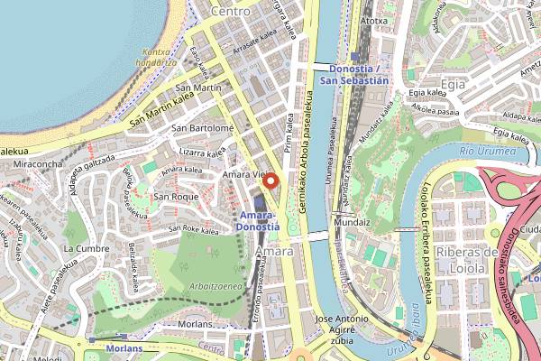 Map showing Club Komplot in San Sebastián
