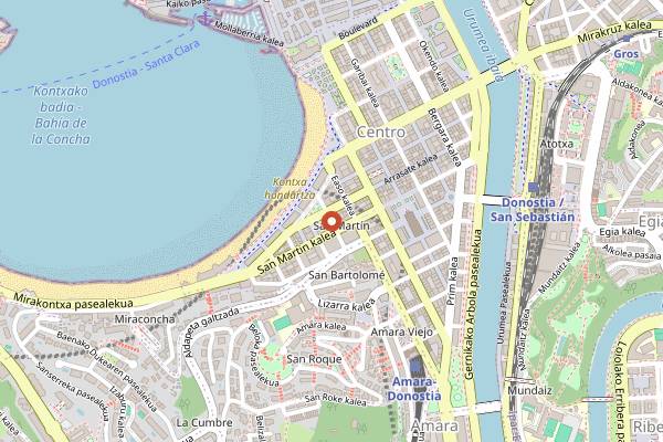 Map showing Convent Garden in San Sebastián