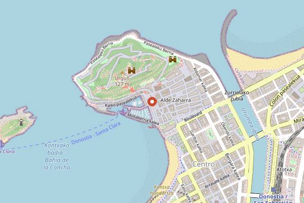 Map showing Etxekalte Jazz Club in San Sebastián