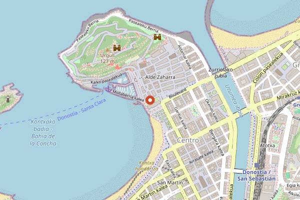 Map showing GU San Sebastian in San Sebastián