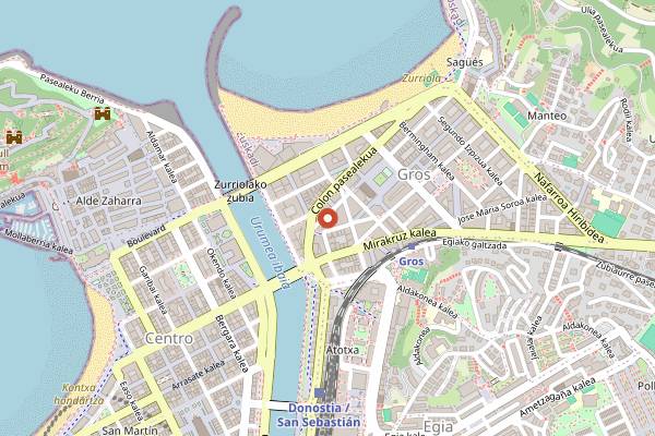 Map showing La Gintonería Donostiarra in San Sebastián