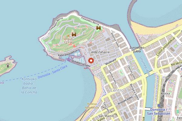 Map showing Rooftop by Lasala Plaza in San Sebastián